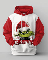 Big Men's Christmas Merry Christmas Green Monster Hoodie Set